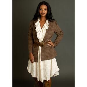 Louve Blazer in Brown & Tan Plaid Women’s Size XS